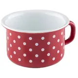Riess Kaffeeschale Ø10cm 0,4 Liter Emaille Country Pünktchen Rot