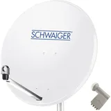 Schwaiger Sat-Spiegel 80cm hellgrau + Quad LNB