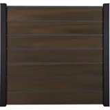 GroJaSolid Grande Premium Steckzaun Komplettset mit WPC-Pfosten, Walnuss co-ex., 11,38 m