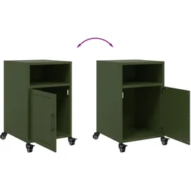 vidaXL Nachttisch Olivgrün 36x39x59 cm Stahl