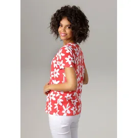 Aniston CASUAL T-Shirt in rot-weiß | Gr.: 38