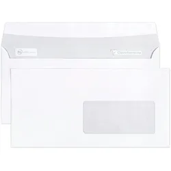 Clairefontaine 500x Umschl 110X220 Fen 45X100 90g- Weiß 109355C