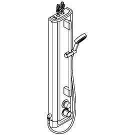 KWC AR Duschpaneel, F5, hydr., Edelstahl, Thermostat, HB-Garnitur,