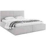 Interbeds Polsterbett Bett Doppelbett mit Stauraum mit Lattenrost Bettkasten Boxspringbett hydrophob gepolsterter Bettrahmen Hellgrau