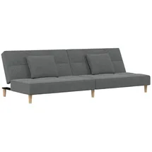 vidaXL Schlafsofa 2-Sitzer mit 2 Kissen Dunkelgrau Stoff