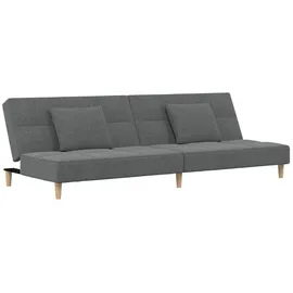 vidaXL Schlafsofa 2-Sitzer mit 2 Kissen Dunkelgrau Stoff