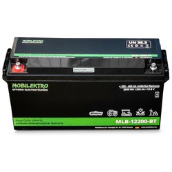 MOBILEKTRO MLB-12200-BT Batterie, (12V V), LiFePO4 200Ah, 2560Wh Versorgungsbatterie für Wohnmobil, Boot, Solar schwarz