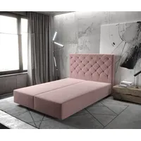 DeLife Boxspringgestell Dream-Great 140x200 cm Mikrofaser Rosé Bettgestelle