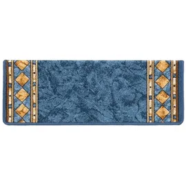 Floordirekt KARAT Stufenmatte Rügen Selbstklebend Strapazierfähig Blau Rechteckig 65 x 23,5 cm