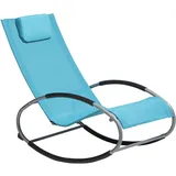 Beliani Gartenliege Blau, Metall, 62x88x107 cm, Gartenmöbel, Gartenstühle, Liegestühle