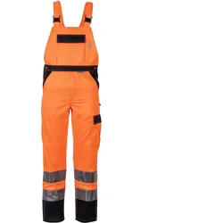 Warnschutz Latzhose "KONTRAST" - 27 - orange/marine