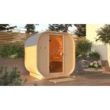 Karibu Saunahaus Fasssauna Quadro 1 - 38 mm Ohne Ofen inkl. gratis Saunaofen im Wert von 599,99 €