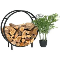 DanDiBo Ambiente DanDiBo Kaminholzregal Innen Metall Schwarz Stehend Rund