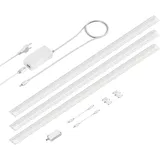 ledscom.de LED Unterbau-Leuchte SIRIS weiß matt, mit Touch-Dimmer, flach, je 90cm, je 1044lm, weiß 3er Set