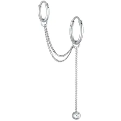 Elli Ohrringe Ear Chain Creolen Kristall Modern 925 Silber silberfarben Damen 