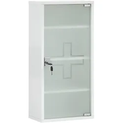 Tchibo - Medikamentenschrank - 34,5x19,5x71,5cm - weiß - Holz / Glas / Metall