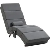 Homcom - Relaxliege mit 5 Massagemodi Loungesessel mit Lendenkissen, Heizfunktion, Liegesessel mit Seitentasche, Fernbedienung, Leinenoptik,