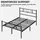 Yaheetech Bettrahmen Metallbett für 140 x 200 cm Matratze, Gästebett für kleine Räume, Schwarz