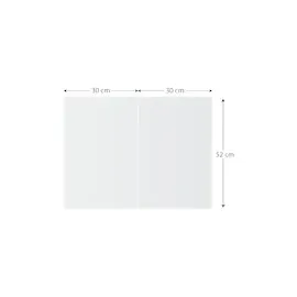 ALLboards Glas Herdabdeckplatte Schneidebrett PREMIUM SUPER WHITE 2er Set Arbeitsplatte Herdschutz Deko für Küchen Gehärtetes Glas, 2 Stück – 52x30cm