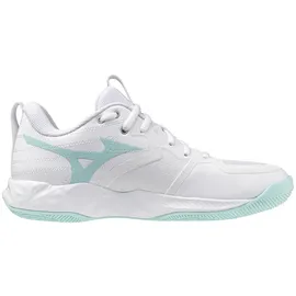Mizuno Wave Momentum Pro Volleyballschuhe, Damen 45 - white/blue tint, Größe:5.5 - weiß,