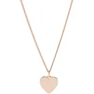 Kette mit Anhänger FOSSIL "Schmuck Edelstahl DREW HEART VINTAGE ICONIC Herz", rosa (roségoldfarben), Halsketten, Damen, Edelstahl, L: 51cm