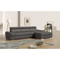 Ecksofa SIT & MORE "Broadway L-Form" Sofas Gr. B/H/T: 284cm x 79cm x 171cm, Luxus-NaturLEDER, Recamiere rechts, ohne Bettfunktion, braun (mokka) inklusive Kopfteilverstellung, wahlweise mit Bettfunktion