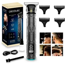 Cecotec Haarprofiler Bamba PrecisionCare Samurai. LCD-Bildschirm, Präzisionsschnitt, 4 Kammführungen (1 mm - 4 mm), Haare und Bart, bis zu 120 Minuten Autonomie,