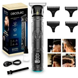 Cecotec Haarprofiler Bamba PrecisionCare Samurai. LCD-Bildschirm, Präzisionsschnitt, 4 Kammführungen (1 mm - 4 mm), Haare und Bart, bis zu 120 Minuten Autonomie,