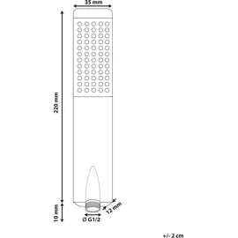 Beliani Handbrause Schwarz Metall Quadratisch Stab 1 Strahlart Modern Klassisch Duschkopf Badezimmer Stabhandbrause Stabbrause