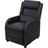 MCW Fernsehsessel MCW-J27, Relaxsessel Liege Sessel TV-Sessel, Kunstleder schwarz-orange