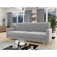 Sofnet Schlafsofa Sara - Couch mit Schlaffunktion Sofa mit Bettkasten Bettsofa - 1 Stk - Grau