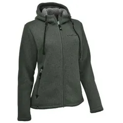 MAUL Damen Chieming Strickfeecejacke+Kapuze, forest green 60, 36