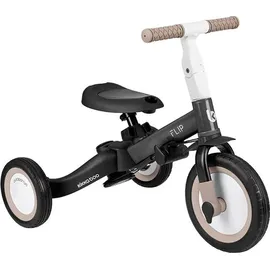 KIKKABOO Dreirad Flip 5 in 1 Stahlrahmen rutschfeste Griffe einstellbar umbaubar schwarz