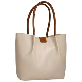 Samantha look Henkeltasche Leder Beige