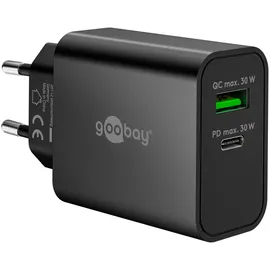 goobay USB-CTM PD GaN Dual-Schnellladegerät 30 W schwarz