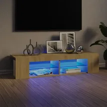 vidaXL TV-Schrank mit LED-Leuchten 135x39x30 cm Braun Holz