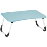 Relaxdays Laptoptisch für Bett - Couch, Hbt: 26 x 63 x 40 cm, klappbarer Betttisch, Mdf, Eisen, Notebooktisch, hellblau
