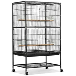 Yaheetech Vogelvoliere Grovüe NagerKäfig Vogelkäfig mit 4 Rollen Vogelbauer für Wellensittiche Kanarien und Papageien, 52 x 79 x 131cm