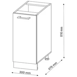 Vicco Unterschrank Apothekerschrank R-Line 30 x 46 x 81,5 cm Anthrazit Hochglanz