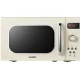 Midea Comfee CMSRO 20 di cr Mikrowelle im Retro-Stil / Retro-Mikrowellenherd mit 8 Auto-Menüs, 5 Kochleistungsstufen, Express-Kochtaste,Express-Kochtaste, 20L, 800W, Apricot Cream