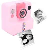 Fockety Sofortbildkamera für Kinder, 180° Drehbares Objektiv, 1080P Kinder Digitalkameras für Kleinkinder, Sofortbildkamera für, Jungen, Mädchen, Selfie Digitalkamera Vorne und (PINK)