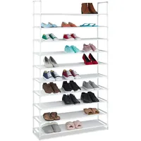 Relaxdays Schuhregal Stoff, HBT: 175,5x100x29 cm, für 50 Paar