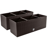 2X Blumenkasten Blumentopf Rattan-Optik Pflanztopf Balkonkasten Pflanzkästen, Umbra