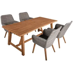 Garden Pleasure Lounge Set Garten Sitzgruppe Sessel Tisch Rattan Optik Armsessel