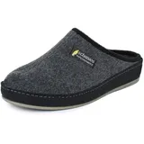 SCHAWOS Herren Filz Pantoffel 6030, Ungefütterter Ganzjahres Hausschuh, Atmungsaktiv Temperaturregulierend, Feste Rutschhemmende Sohle, Anatomisch Geformtes Fußbett, Farbe: Grau, Größe: 42 - 42 EU
