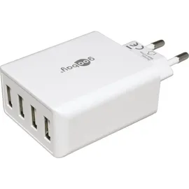 goobay 44962 4-fach USB-Ladegerät 30W, weiß