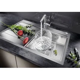 Blanco Divon II 5 S-IF links Edelstahl Seidenglanz + Excenterbetätigung + InFino