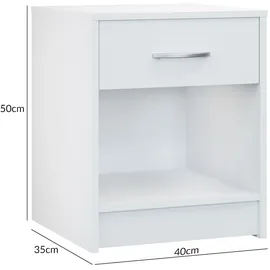 CASARIA Casaria® Nachttisch 2er Set mit Schublade Weiß