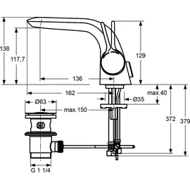 Ideal Standard Melange Einhandmischer chrom A4260AA