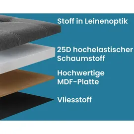 Songmics Sitzbank mit Stauraum 110 cm x 38 cm x 38 cm Grau